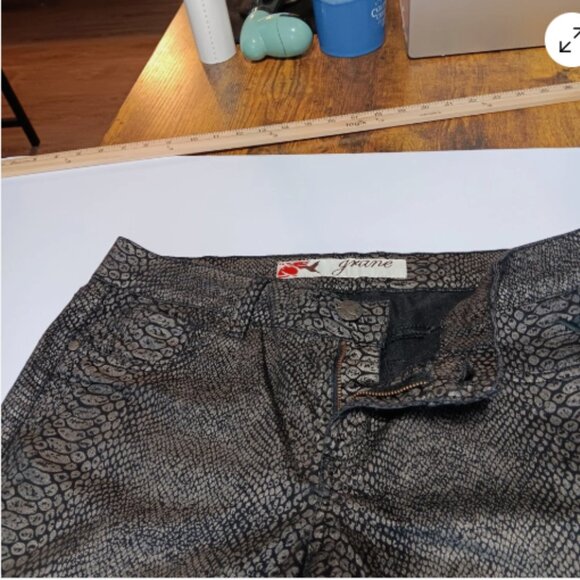 Grane Womens Juniors 13 Jeggings Snakeskin Print‎ Low Rise Stretch Pants D1 - Picture 10 of 12